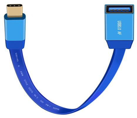 YINGAYOU Cavo USB C USB Femmina 10Gbps USB OTG Type C Cavo 3.0 60W 30V 3A per Computer Portatili, Tablet, Smartphone (Blu 0,2 m)