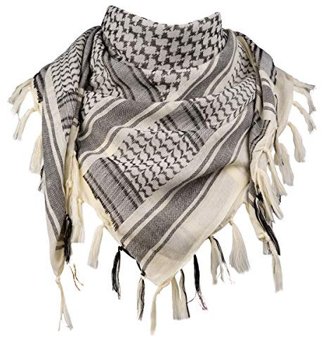 FREE SOLDIER Halstuch/Kopftuch Shemagh,100% Baumwolle Pali-Tuch Schals Unisex,Beige,110 * 110cm