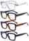 Eyekepper 4er Pack Damen Lesebrillen - Stilvolle quadratische Lesebrille für Damen +1,75