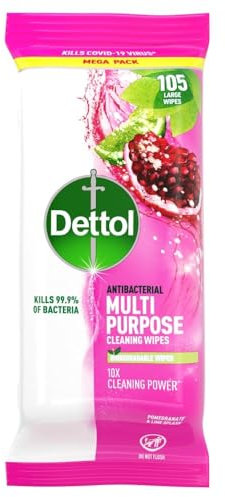 Dettol Antibacterial Cleaning Wipes Pomegranate & Lime 105s