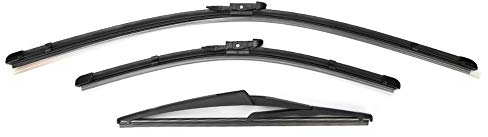 Kit de Escobillas de Limpiaparabrisas Delanteras de 24 Pulgadas + 16 Pulgadas Traseras de 12 Pulgadas Combinadas de Escobillas de Limpiaparabrisas para Nissan Qashqai 2007-2013 Right-H Water Repellenc