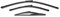 Kit de Escobillas de Limpiaparabrisas Delanteras de 24 Pulgadas + 16 Pulgadas Traseras de 12 Pulgadas Combinadas de Escobillas de Limpiaparabrisas para Nissan Qashqai 2007-2013 Right-H Water Repellenc