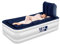 Get Fit Air Bed With Built In Electric Pump - Premium Single Airbed - Quick Blow Up Bed With Headboard & Free Inflatable Pillow - Elevated Inflatable Air Mattress For Outdoor, Camping - White/Navy