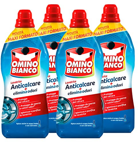 Omino Bianco Anticalcare Lavatrice Gel Protegge da Calcare Sporco e Cattivi Odori Azione Igienizzante - 4 Flaconi da 1500 ml ognuno