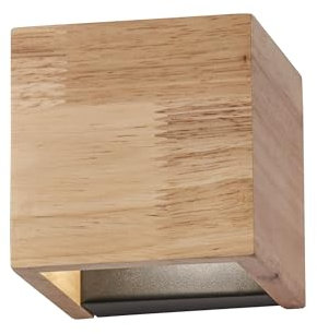 Fischer & Honsel Wandleuchte, Paloma | hell eicheoptik/sandschwarz| B: 10,00 cm, H: 10,00 cm,| Ausladung Wand: 10,00 cm| 1x LED 4 Watt 3000 K inkl.| 500 lm | EEG: F | 30483