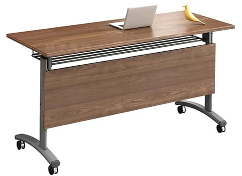 Klapptisch, Zusammenklappbares Besprechungstisch-Set, Schreibtisch Klappbar, Mobiler Konferenz-Trainingstisch mit Feststellbaren Rädern, Mobiler Flip-Top-Trainingstisch mit Lagerregal, für Konferenzrä