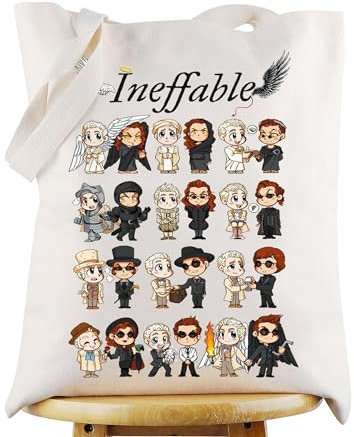WZMPA Aziraphale & Crowley Ineffable Tragetasche – Geschenk für Fans mit Schlangen-Umhängetasche, Ineffable Tg, Large