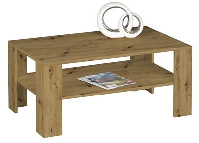 möbelando Couchtisch >Joker< in Artisan Eiche Dekor, Melamin - 100x44x60cm (BxHxT)