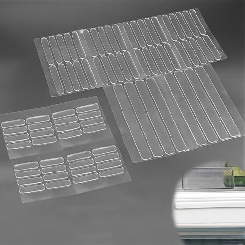 HJIAMA 80 pezzi Striscia Silicone Adesiva Trasparente Paracolpi Porta Autoadesivo Gommini Paracolpi in Silicone Trasparente Combinazioni di Tre Dimensioni per Maniglie di Porte, Tavoli, Sedie