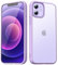 TIIXXA Matte Case for iPhone 12 Case/12 Pro Case 6.1-Inch, Shockproof Drop Protection, Frosted Translucent Back Phone Cover, Anti-Fingerprint (Purple)