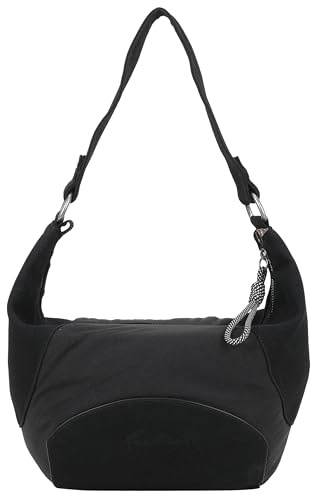 Fritzi Gimmy Sky Mix Hobo Bag Nylon Damen Schultertasche Alltag Reisen Freizeit mit Reißverschluss verstellbarem Gurt 24 x 32 x 6 cm – Braun, Rot, Khaki, Gelb, Schwarz