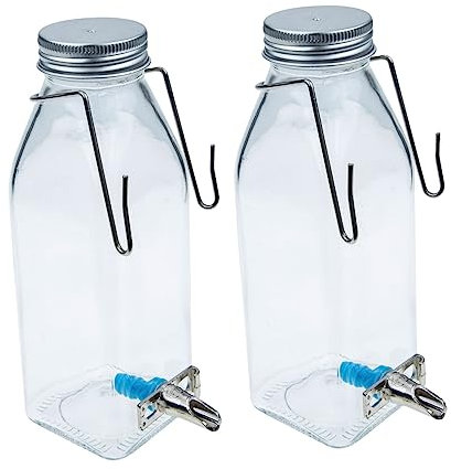 HOUDERCO 1set Rabbit Water Bottle Hanging Water Feeder for Small Pets Cage Dispenser for Bunnies and Hamsters for Hygienic Drinking Experience