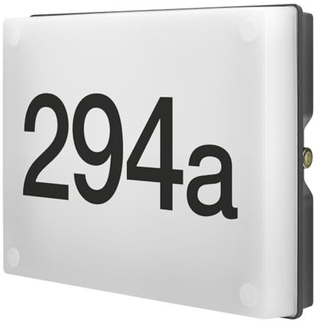Integral LED Night Sign Wall Light IP54 6w 545lm 4000K Dark Grey c/w Dusk-Dawn Sensor and self Adhesive Numbers