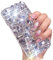 LCHDA für iPhone 7 / iPhone 8 Diamant Hülle, Bling Glitzern Strass Glänzend Handyhülle Durchsichtig Klarer Kristall Steine Harte Schale Flexibel Silikon Stoßstange Schutzhülle - Weiß
