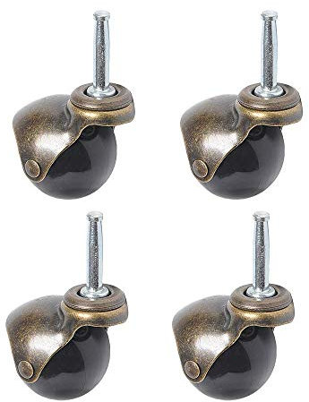 Aisaving Lenkrollen, drehbar, 360 Grad drehbare Kugelrollen, Oberplatte mit Kapuze, Möbelrolle, 4 Stück (Ball Caster with Grip Ring Stem, 2 (50mm))