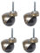Aisaving Lenkrollen, drehbar, 360 Grad drehbare Kugelrollen, Oberplatte mit Kapuze, Möbelrolle, 4 Stück (Ball Caster with Grip Ring Stem, 2 (50mm))