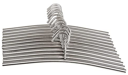 SIDCO Kleiderbügel Edelstahl 12 x Design Garderobenbügel Wäschebügel Bügel Set Silber