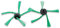 vhbw 2X Seitenbürste kompatibel mit Vorwerk Kobold VR300, VR-300 Saugroboter - Reinigungsbürsten Set, schwarz/grün