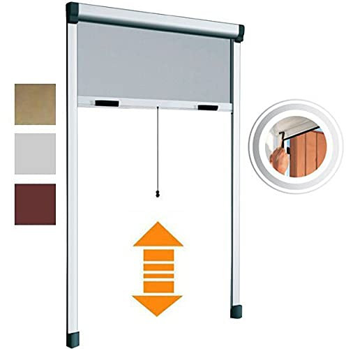 Medal Zanzariera Hobby avvolgibile in Kit per Porta Finestra Anodizzato Bronzo 100 cm x 250 cm Bazar BZF1025