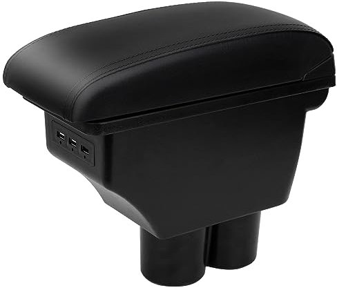 YJYWZH für Suzuki Jimny Armlehne Doppelschicht Consoles Armlehnen Auto Aufbewahrungsbox (Jahr 1998-2017, Schwarz)