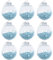 Mr Crimbo Weihnachtsbaumkugeln, 8 cm, Blau, 9 Stück