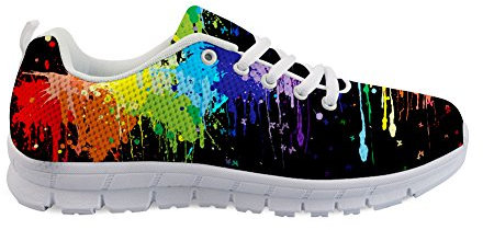 Amzbeauty Damen Fashion Regenbogen-Sportschuhe leicht Gym Walking Schuhe, - Rainbow 02 - Größe: 42 2/3 EU