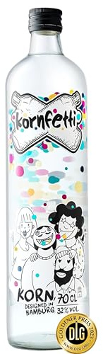 KORNFETTI KORN 32% vol. extrem milder Weizenkorn - Dein klarer Festival Schnaps aus Hamburg 700ml für Cocktails oder Shots | samtig weich | extra großer Malzanteil