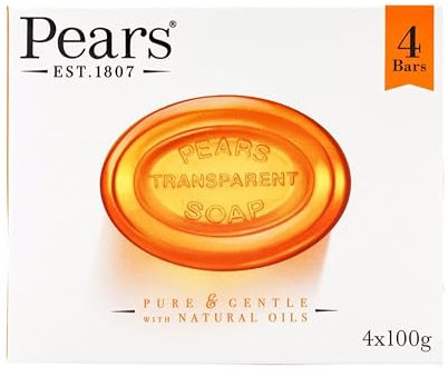 Pears Bar Soap Transparent (Amber), 4 Pack (4 x 100 g)