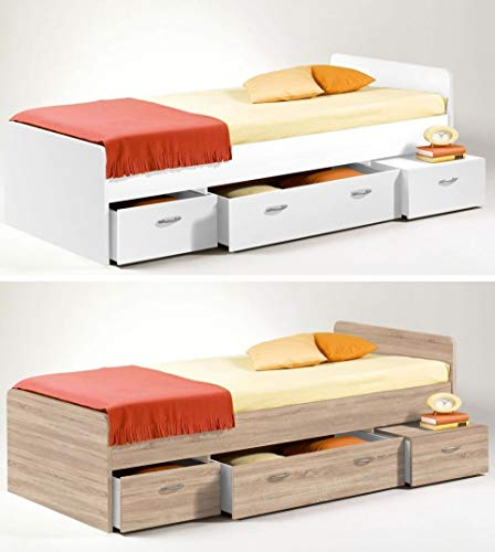 Funktionsbett Lui 90 * 200 cm inkl. 3 Bettschubkästen Gäste Jugend Kinderzimmer Liege Bettgestell