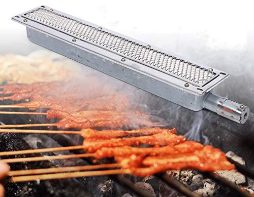 Piastra per barbecue a gas a infrarossi, bruciatore a gas, bruciatore laterale, riscaldamento in ceramica, 41 x 80 x 5,8 cm