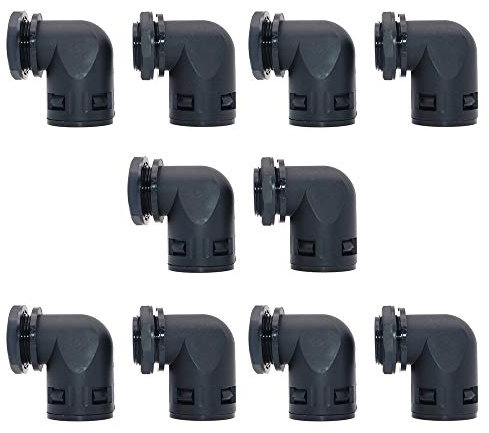 Namvo 10 unids corrugado tubo conector 90 grados AD28.5 PG21 conducto manguera juntas abrazaderas