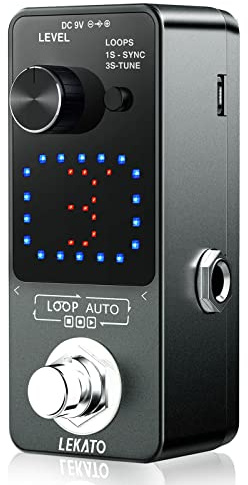 LEKATO Looper Pedal,Guitar Looper Pedal for Electric Guitar&Bass Loop Pedal with SYNC & Tuner Function Triple Effect Guitar Looper with LED Screen Unlimited Overdubs 3 Loops 18 Minutes Record Time