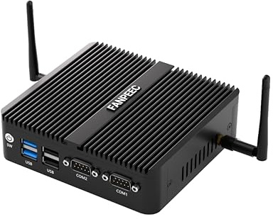 FANPEEC Fanless Mini Industrie PC N100, PC Lüfterlos 64GB DDR4 RAM 512GB SSD Mini Computer Fanless Win 11 Pro, WiFi 6, BT 5.2, 2xHD+DP Dreifachdisplay, 2xGigabit-Ethernet, 4xUSB