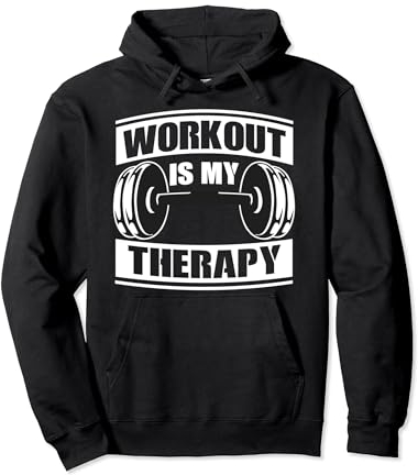 Workout Is MyTherapy Fitness Gym Kraftsport Spruch Pullover Hoodie
