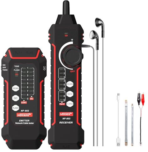 NOYAFA NF-802 Multifunktions-Kabelführungsinstrument, Netzwerkkabeltester, Multifunktions-Anti-Interferenz-Kabelführungsinstrument, geeignet für Ethernet-LAN-Netzwerk RJ11 RJ45-Kabel