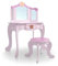 habeig Kinderschminktisch Schminktisch Kosmetiktisch Kindertisch Prinzessin Mädchen für Kinder Frisiertisch rosa #333