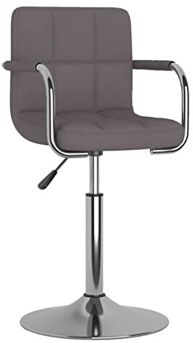 vidaXL Esszimmerstuhl mit Armlehnen Drehbar Höhenverstellbar Küchenstuhl Essstuhl Drehstuhl Stuhl Polsterstuhl Lehnstuhl Taupe Stoff