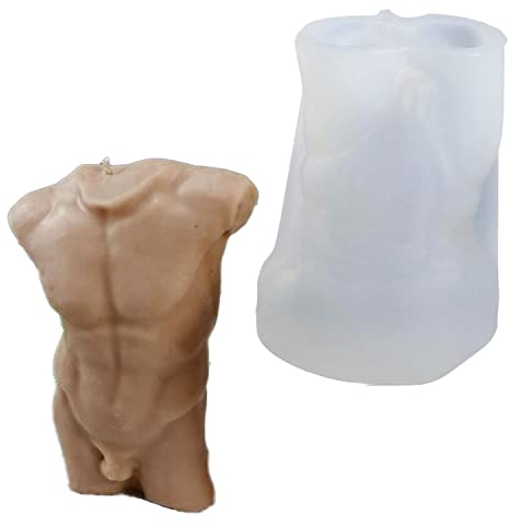 Kerzenform Silikon Körper Mann, Kerzen Silikonform, DIY Körper Statue Kerze Dekor Kunst Handwerk, Gussform Kerzengießen Seifen Form Wachs Gießform