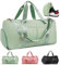KYYLZ Sporttasche Reisetasche Weekender für Damen und Herren Gym Bag 32L Schwimmtasche Mädchen mit Schuhfach Trocken-Nass-Trennung Handgepäck Tasche Leicht Reisen,Yoga,Sport,Fitness Grün