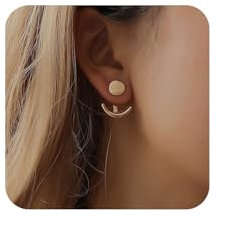 Yienate Boho Smiley Drop Baumeln Ohrringe Vintage Sonne Ohrstecker Vorne Hinten Mondsichel Ohrringe Gold Geometrisch Gebogen Bar Baumeln Ohrringe Statement Smile Ohrringe Schmuck Für Frauen Mädchen