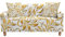 Highdi Klassisch Vintage Sofabezug Sofaüberwürfe für 1/2/3/4 Sitzer, Armlehnen Sofa Cover Elastisch Stretch Antirutsch Sofa Cover Sofahusse Couchbezug Möbelschutz (2 Sitzer,Golden Jacquard)