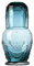 MISNODE Ensemble carafe à eau et verre de chevet – Carafe de nuit de chevet, distributeur d'eau en verre de 750 ml avec tasse pour table de chevet, bleu