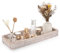IGNPION Plateau de service décoratif en rotin pour cuisine, maquillage, coiffeuse, serviette, bougie, décoration (40 cm, blanc délavé)