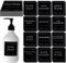 36 Stück Flaschenetiketten wasserdichte Seifenetiketten Flasche Etikette Aufkleber Bauernhaus Etikette Seifenspender Aufkleber für Küche Badezimmer Seife Shampoo Lotion Schwarz