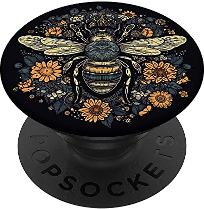 Bee Honeybee Bumblebee Blumen Boho Grafik PopSockets Klebender PopGrip