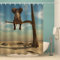MOXINO Elefant Duschvorhang Anti-Schimmel 120x180 cm Polyester Stoff Textil Waschbar Badvorhang 3D Lustiger Elefant Motiv Design Shower Curtain Wasserdicht Badezimmer Vorhänge mit 12 Haken