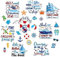 Copkim 27 Pcs Cruise Door Magnets Refrigerator Cruise Ship Door Magnets Magnetic Decor Funny Sea Navigation Fridge Stickers Carnival Decorations Accessories for Cabin Party Supplies