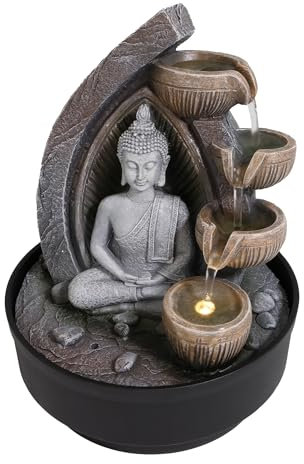 Zimmerbrunnen Buddha (Motiv Dhyana rund)