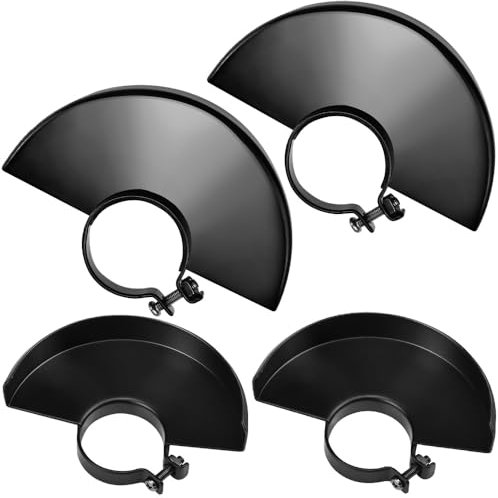 ADERTOS 4 PCS Black Cutting Machine Base Shield Metal Wheel Guard Protector Angle Grinder Cover Grinder Guard Replacement for 125 115 Angle Grinder Power Tool Accessories - 42mm Inner Diameter, 2 Size
