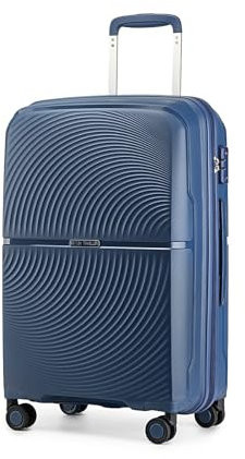 British Traveller Valise Cabine 40 Liters, Rigide Valise de Voyage à 4 roulettes et Serrure TSA, 55x40.5x22.5 cm (Marine)